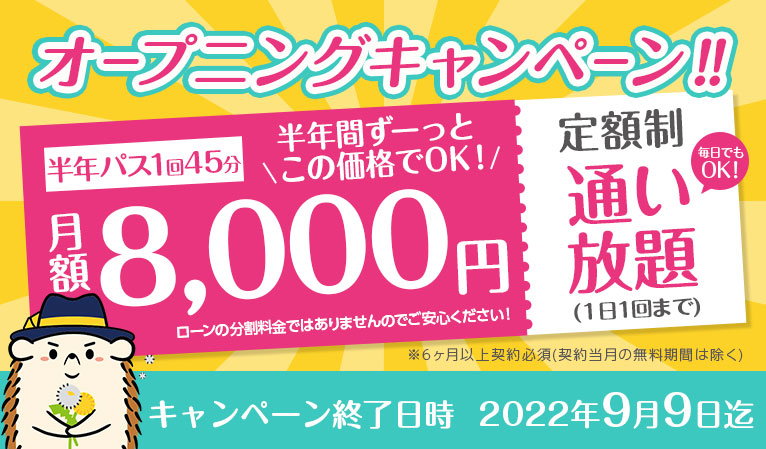 オープニングキャンペーン（8,000円）